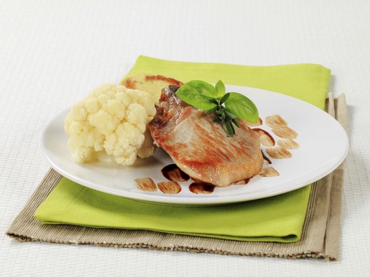 Blumenkohl und Poulet mit Pilz-Rahmsauce